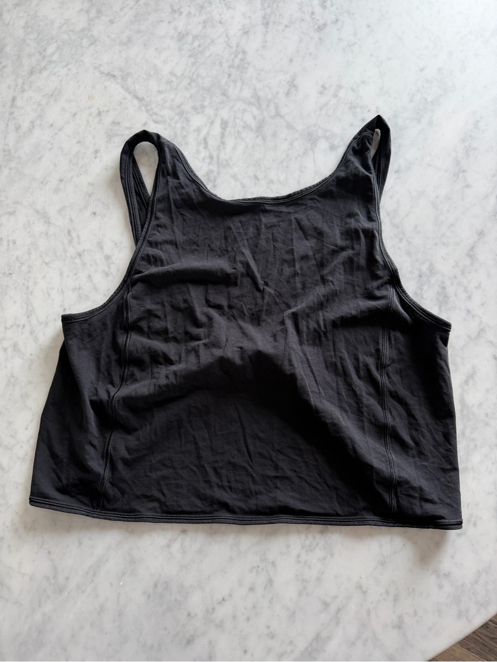 Lululemon Black Twist Back Cropped Tank Open Back Athletic Top Medium